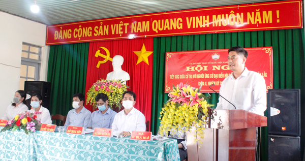 Ứng cử viên đại biểu HĐND tỉnh khóa X tiếp xúc cử tri xã Ea Drông và Ea Blang (thị xã Buôn Hồ)